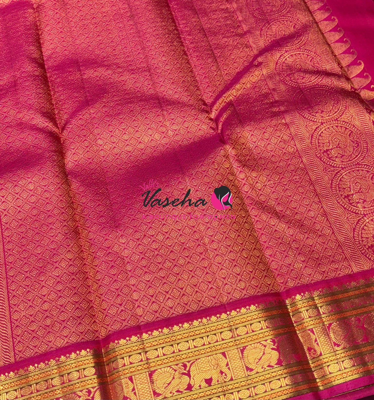 Pure Vintage Korvai Kanchipuram Silk Saree - Mango Yellow & Pink Combo - VVPS046