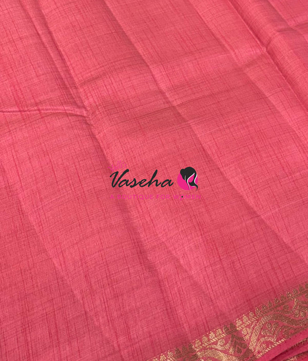 Semi Tussar Silk - Peach Shade - VVSTS070