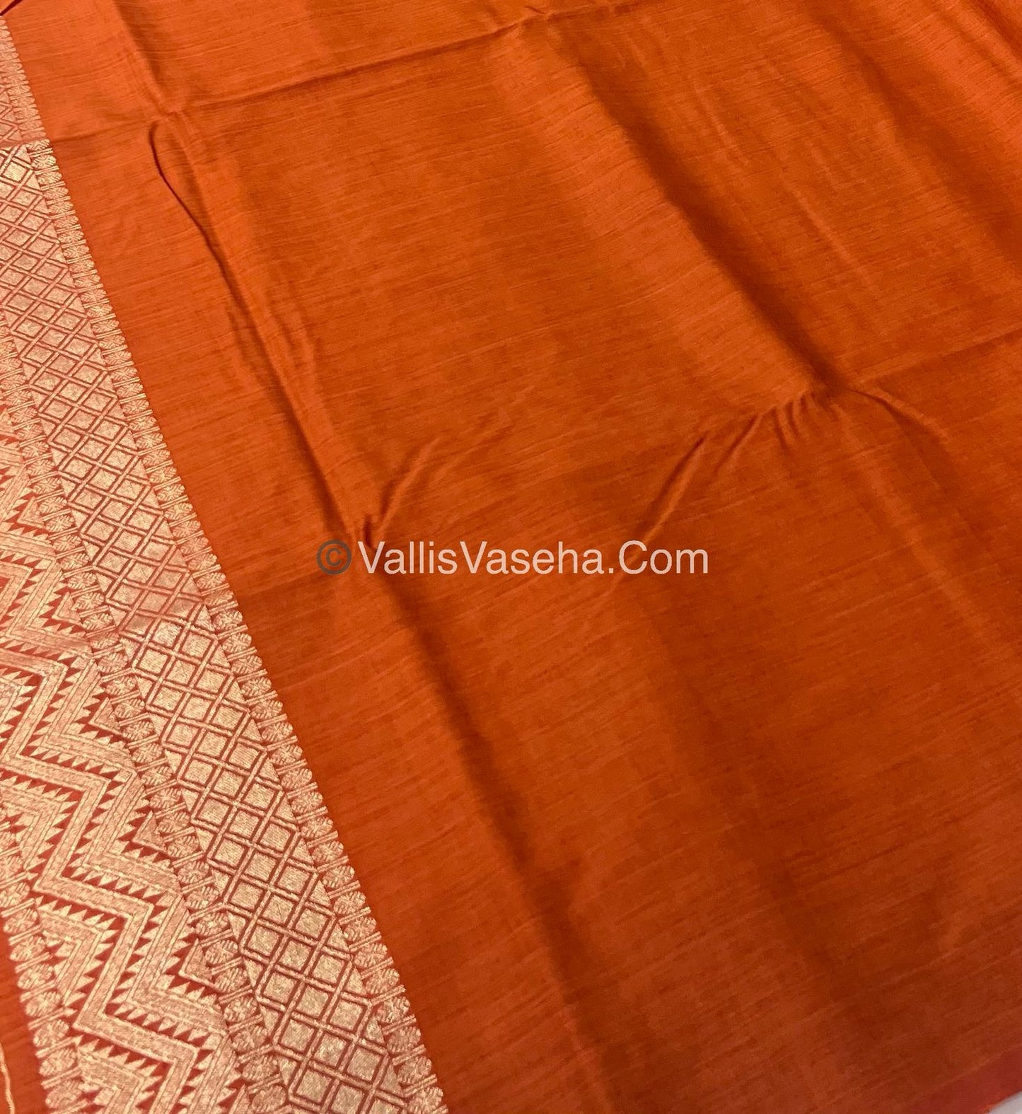 Banarasi - Heritage Silk - Semi Kathan Silk - Rust Orange Shade - VVBHS005