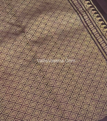 Pure Soft Silk Saree - One Side Border - Pastel Green & Coffee Brown Combo - VVPSS045