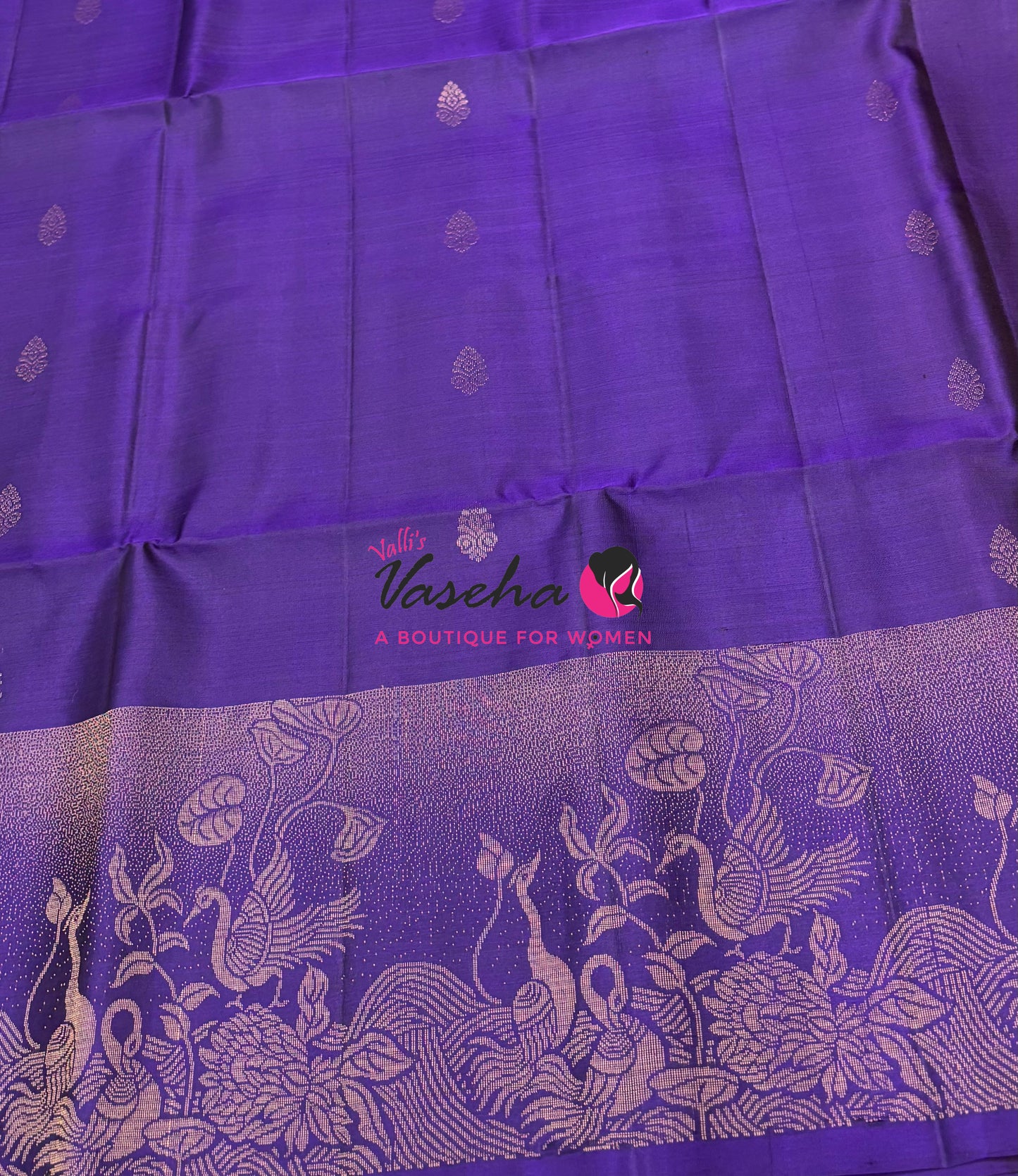Pure Soft Silk Saree  - Violetish Purple With Yellow - VVPSS094
