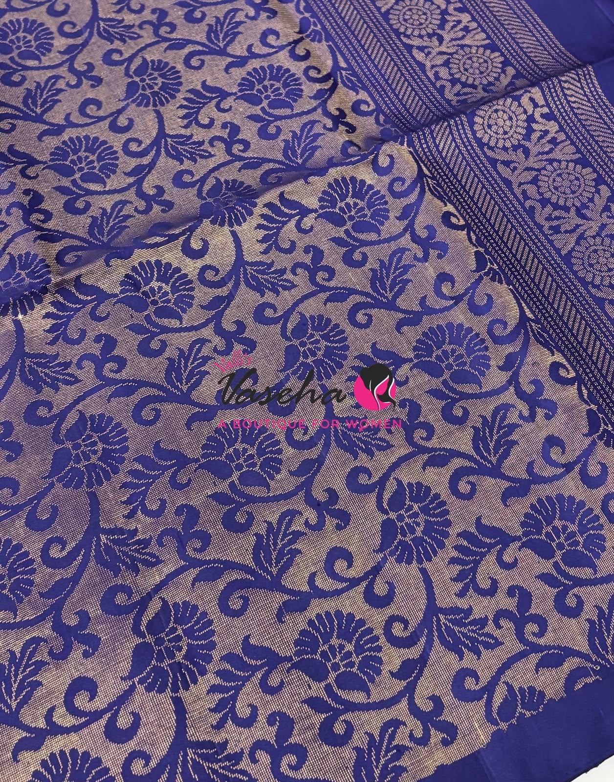 Pure Soft Silk Saree - Blue & Blue - VVPSS091