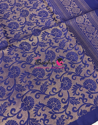 Pure Soft Silk Saree - Blue & Blue - VVPSS091