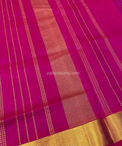 Pure Silk Cotton Sarees - Double Tone Blue With Pink - VVPSC003