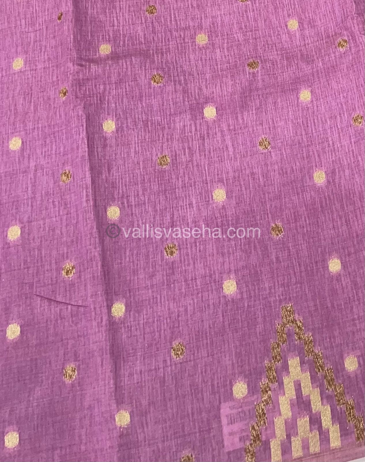Cherry Tussar - Semi Tussar Silk - Onion Pinkish Light Lavendar  Shade - VVSTS009