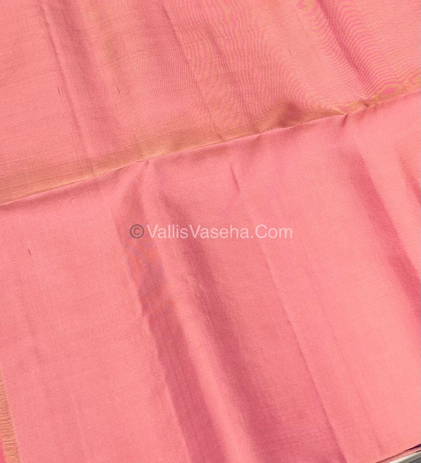Pure Soft Silk Saree - Border Less  - Purplish Pink & Light Peach Combo - VVPSS055