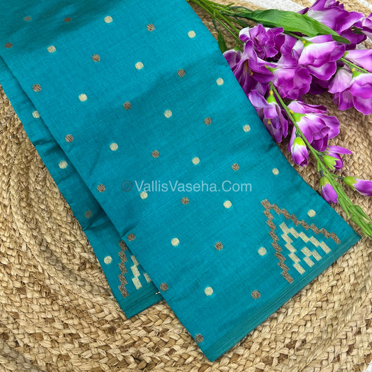 Cherry Tussar - Semi Tussar Silk - Blue Shade - VVSTS009