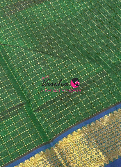 Pure Silk Cotton Saree - Zari Checks - VVCSC001