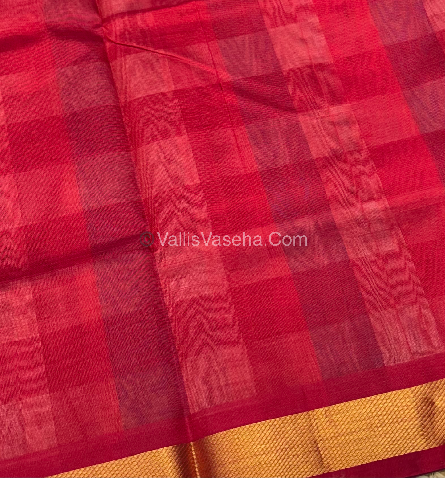 Pure Silk Cotton Saree - Nayantara Checks - Retta Petta Border - VVNCS001