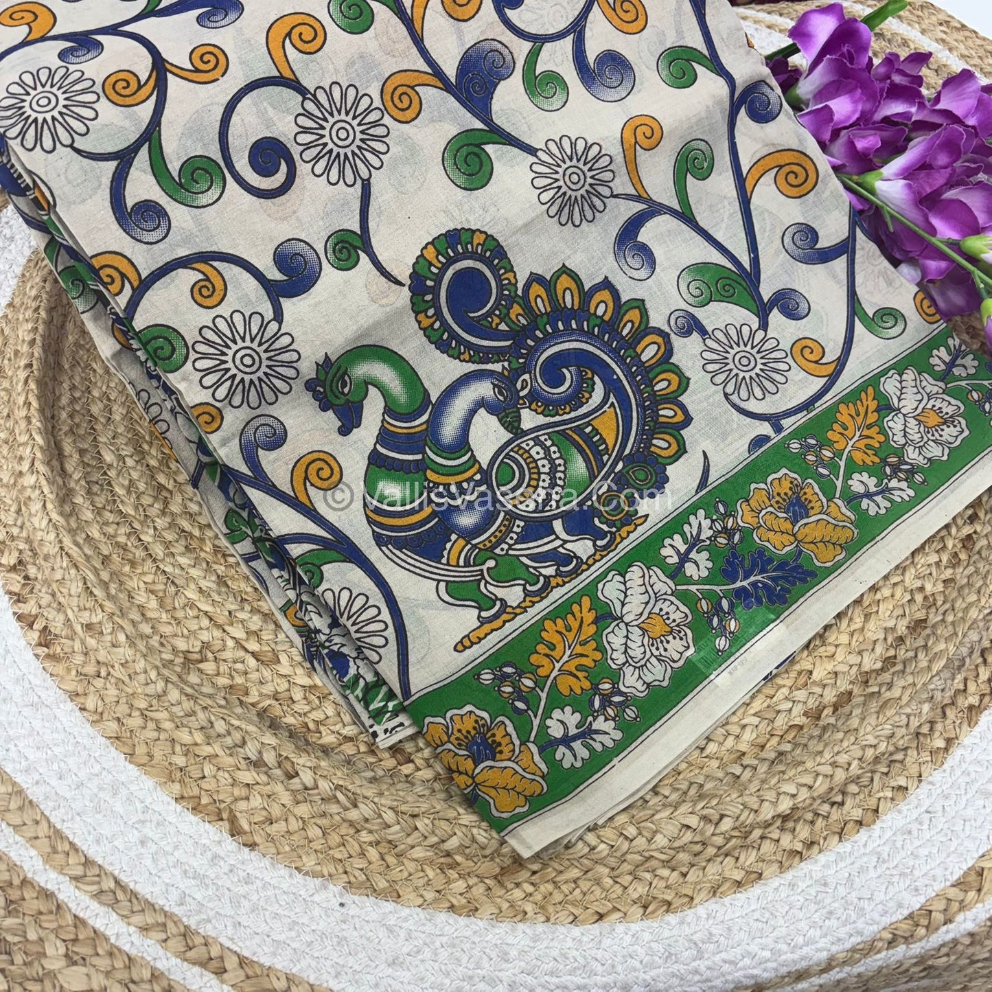 Pure Kalamkari Cotton Saree - VVPKC002