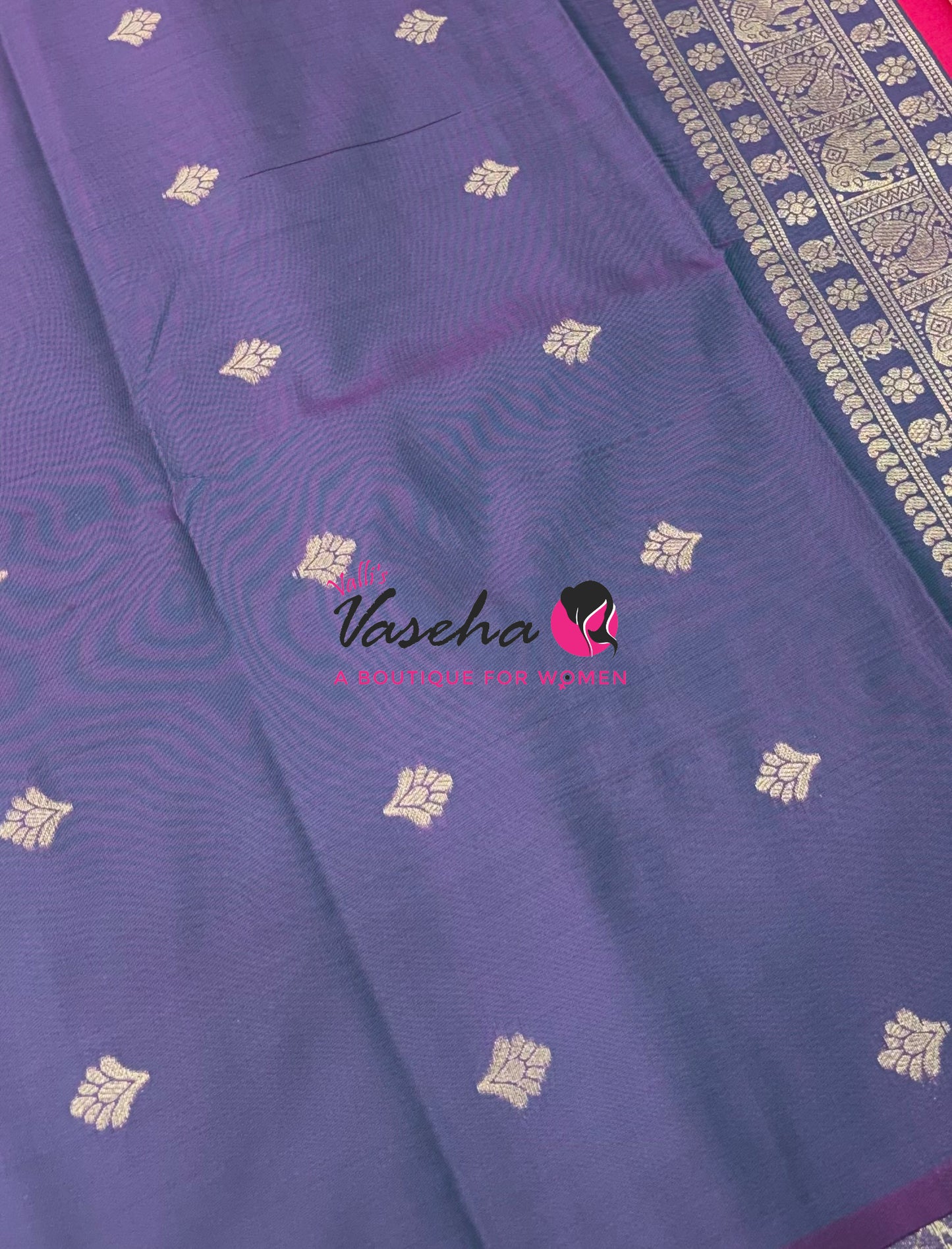 Semi Soft Silk -  Pink With Grey - VVSSS038