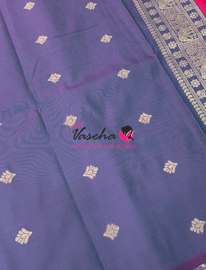 Semi Soft Silk -  Pink With Grey - VVSSS038