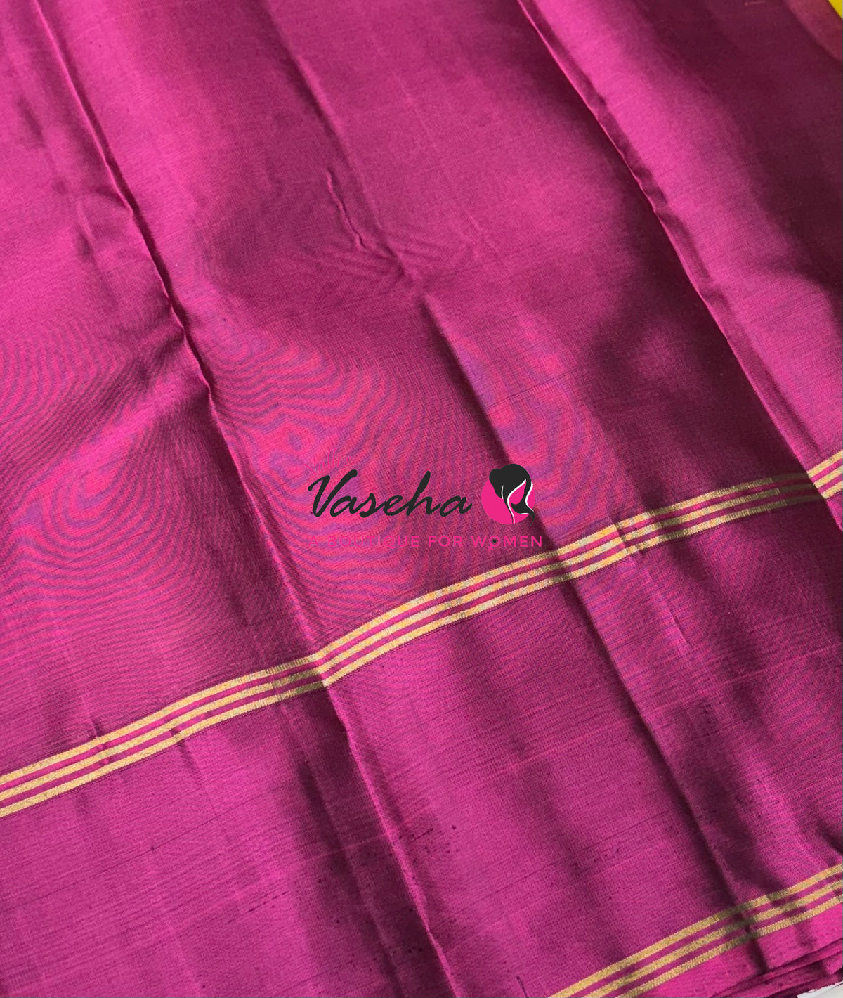 Half Mix - Pure Soft Silk Saree - Long Retta Petta Border with Butta - VVPSS105