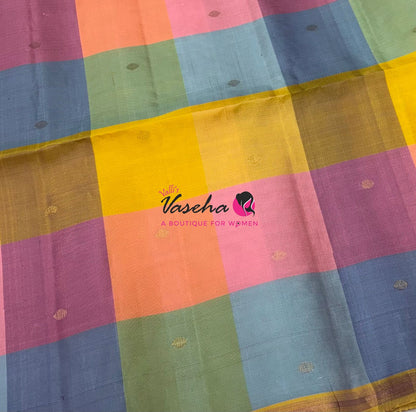 Pure Soft Silk Saree - Partly Pallu -  Half & Half Saree - VVPSS088