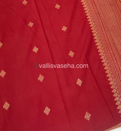 Semi Kanchi Silk - Mango Yellow & Red Shade  - VVSKS004