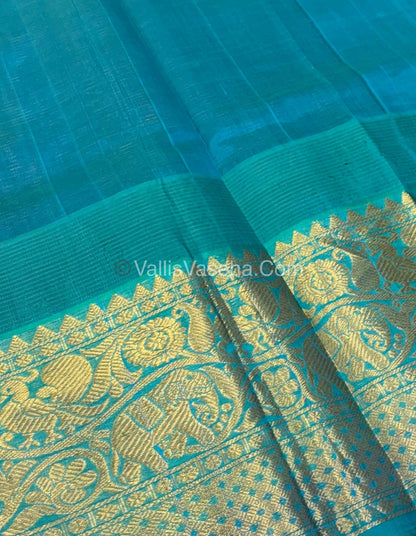 Pure Korvai Silk Cotton - Purple with Blue - VVKSC027