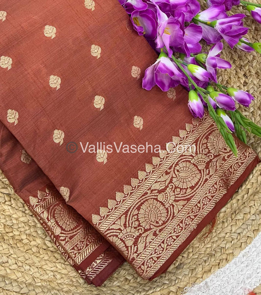 Semi Tussar Silk  - Rust Shade - VVSTS024