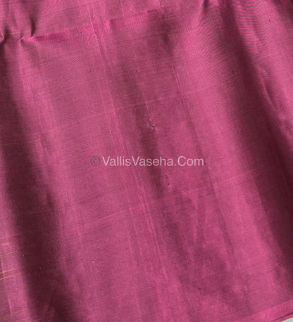 Pure Soft Silk Saree - Border Less  - Pink & Wine Shade - VVPSS068