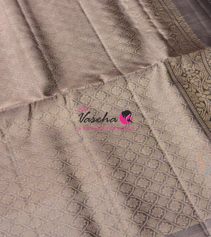 Pure Soft Silk Saree  - Vairavoosi Pattern - Green With Light Beige - VVPSS095