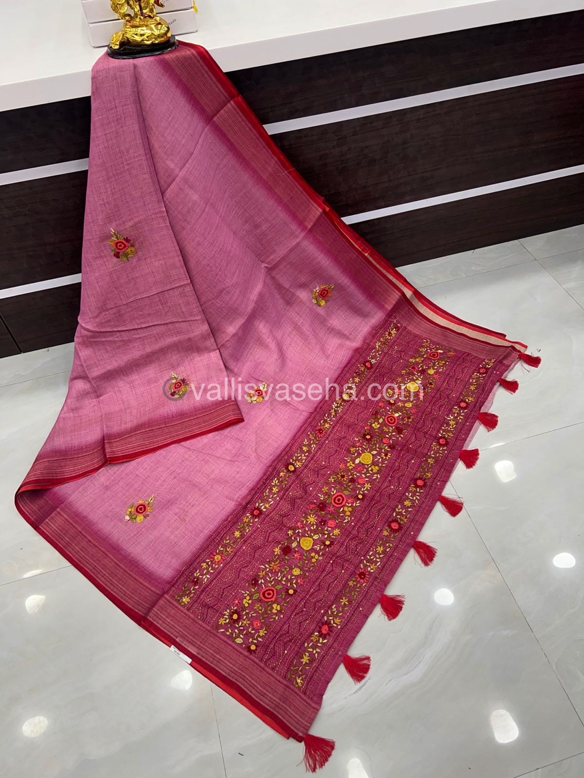 French Knot - Tissue Saree - Pink Shade - VVLFN002