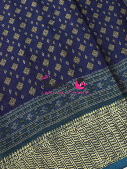 Casual Wear - Semi Patola Silk -  Blue & Blue Shade - VVSPS001