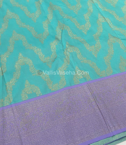Semi Kanchi Silk - Blue & Lavender Shade  - VVSKS004
