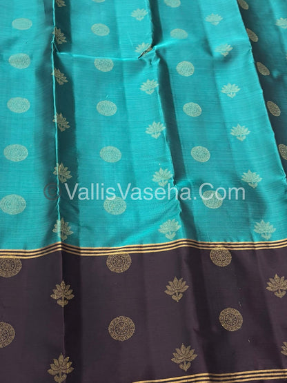 Half Mix - Pure Soft Silk Saree - Long Retta Petta Border with Butta - VVPSS075