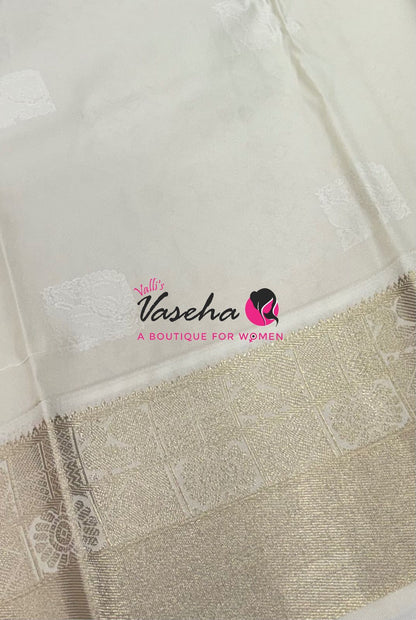 Semi Kanchi Silk  - Yellow & Cream - VVSKS007