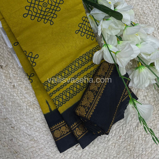 Sungudi Cotton Saree  - Kolam Print  - VVSKP002