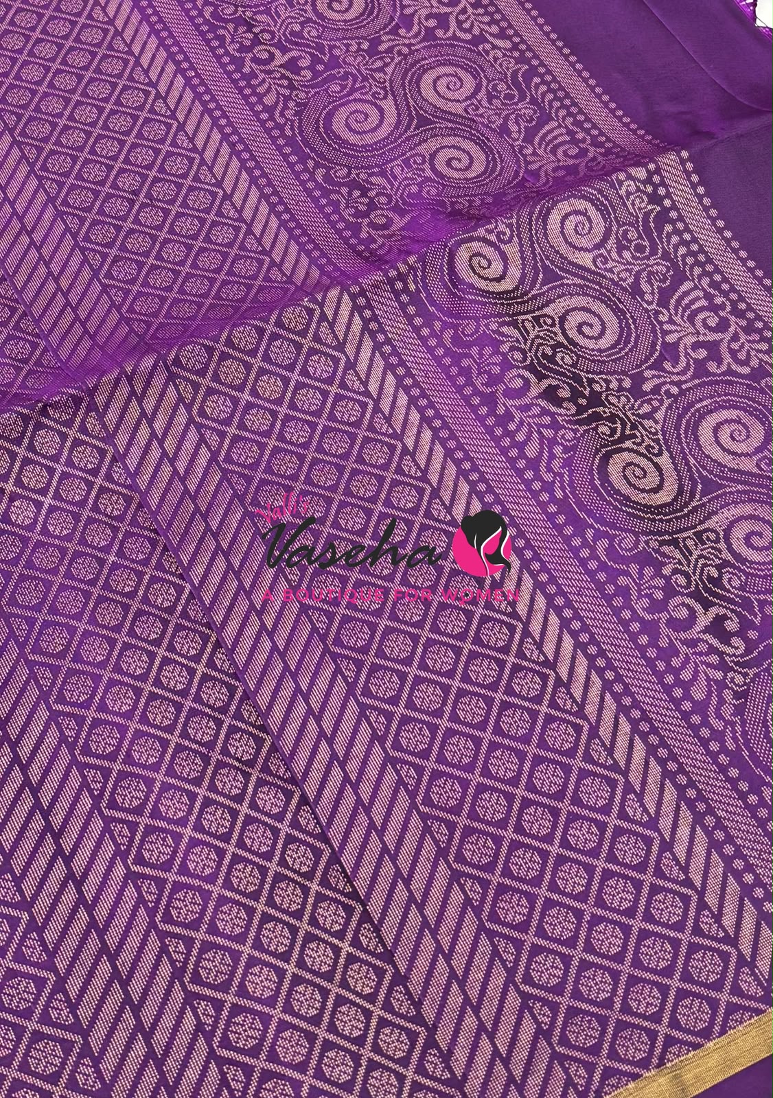 Pure Soft Silk Saree - Green & Purple - VVPSS091