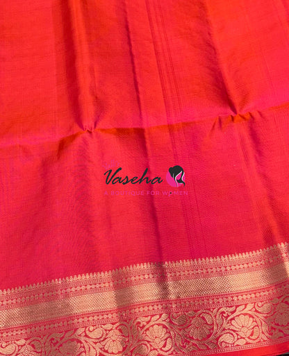 Pure Soft Silk Saree  - Orangish Peach Shade - VVPSS135