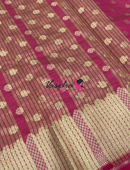 Semi Tussar Silk Saree | Pink Shade |VVSTS057