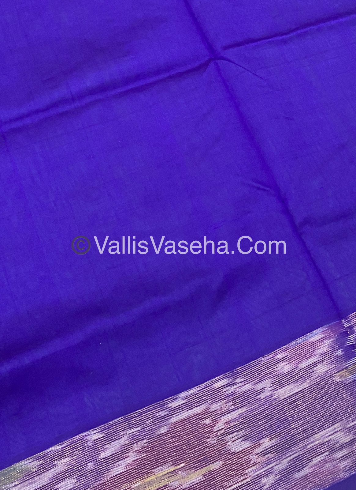 Semi Silk Cotton Saree - Green & Blue - VVSSC001