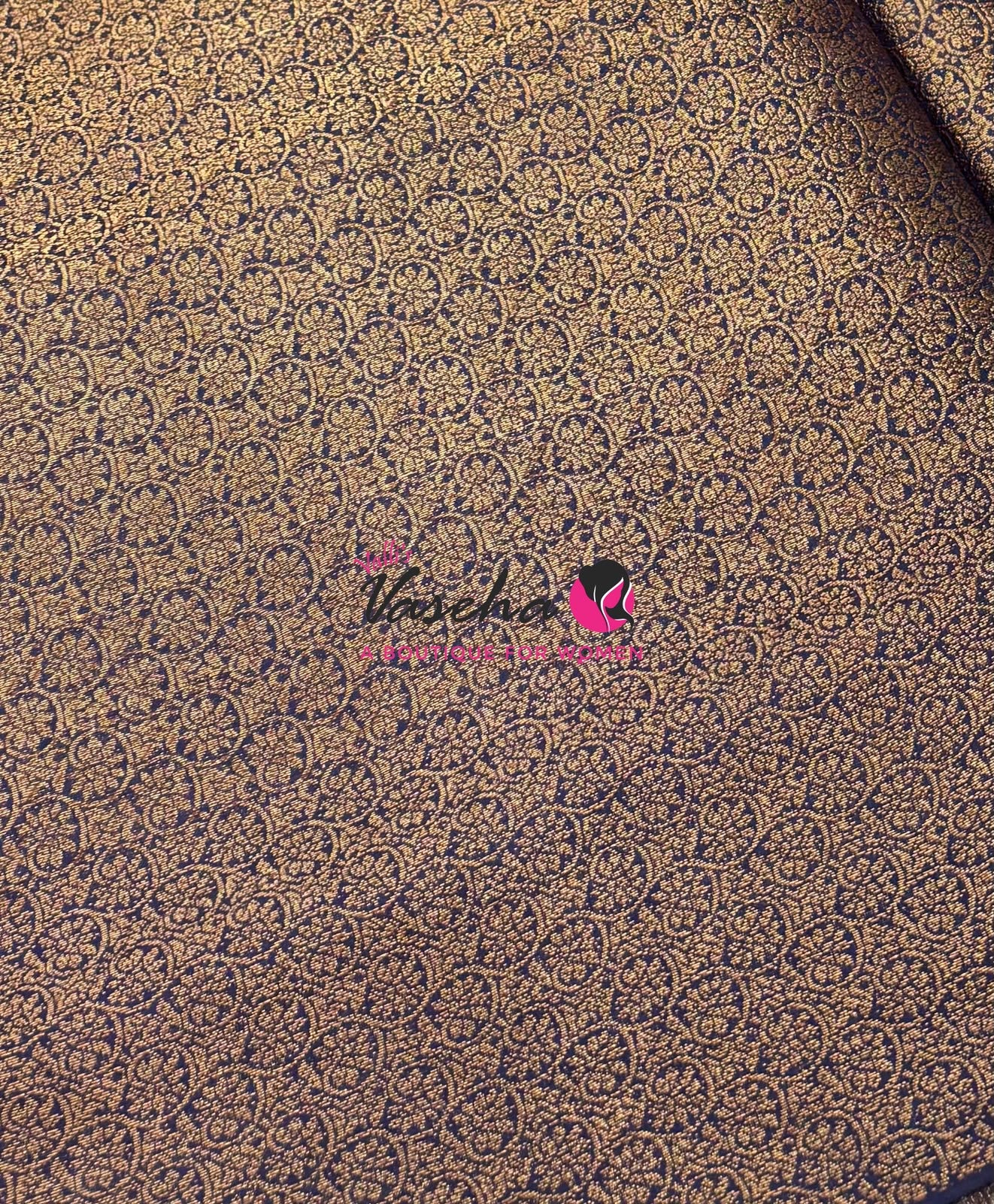 Bamboo Silk Saree - Pink With Blue  - VVBSS019