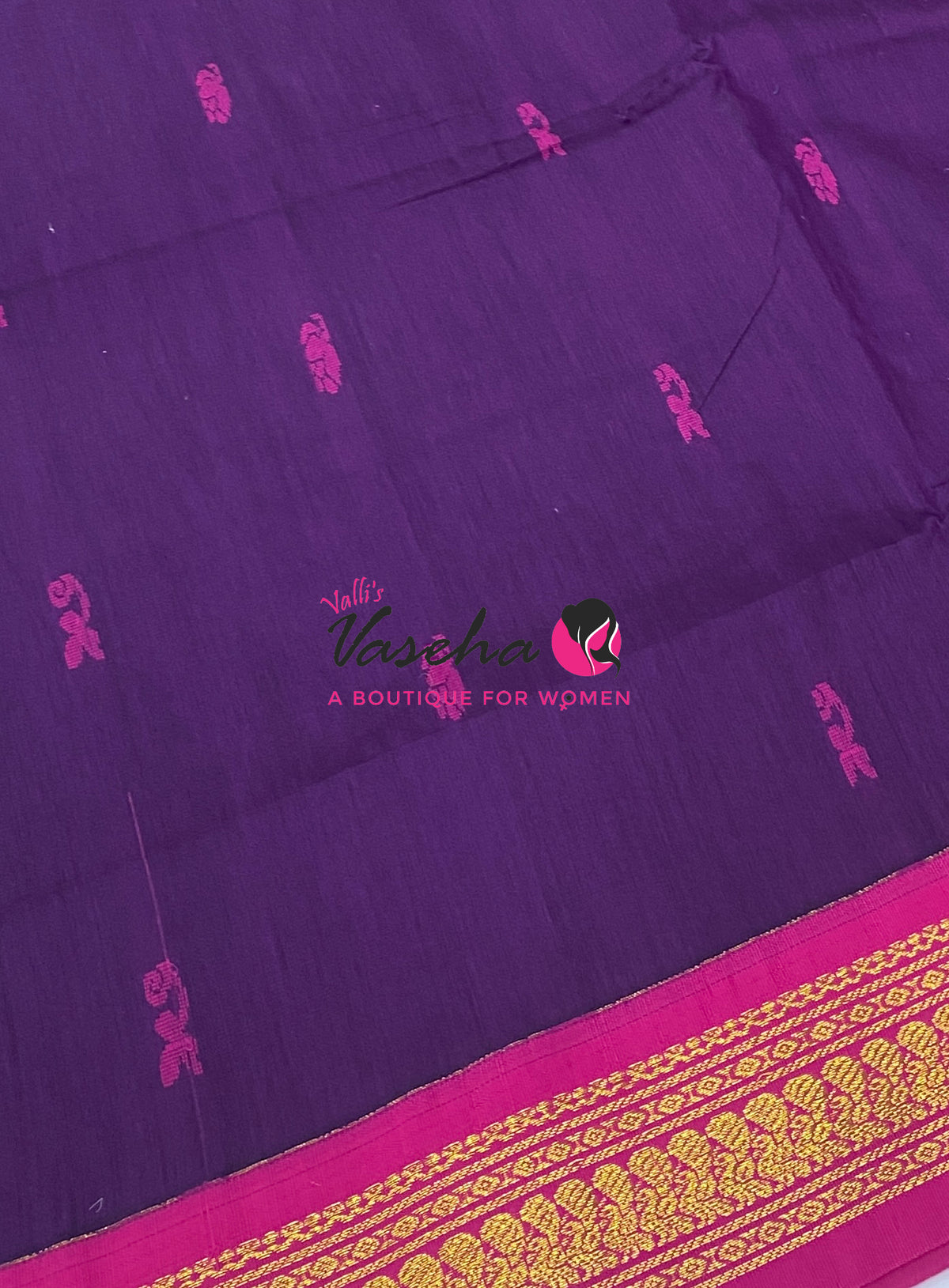 Kalyani Cotton Saree - Purple With Pink Shade - VVKC002