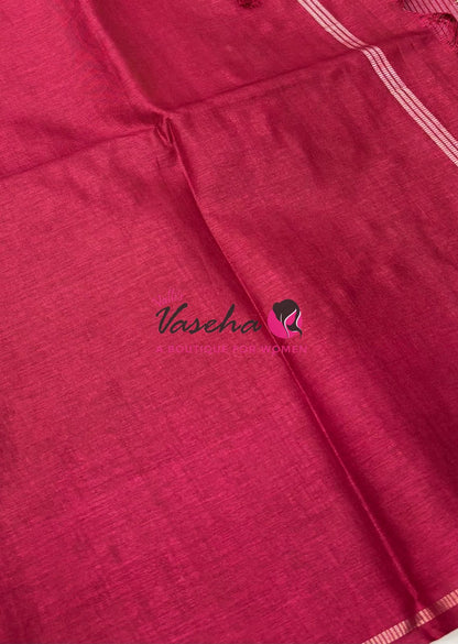 Semi Tussar Silk Saree | Pink Shade |VVSTS049
