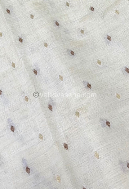 Cherry Tussar - Semi Tussar Silk - Cream Shade - VVSTS009