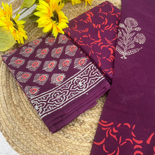 Pure Mul Mul Cotton - Bagru/ Dabu Print - VVUSM002