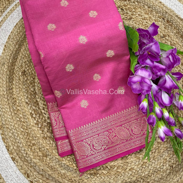 Semi Tussar Silk Saree |Pink shade |VVSTS044