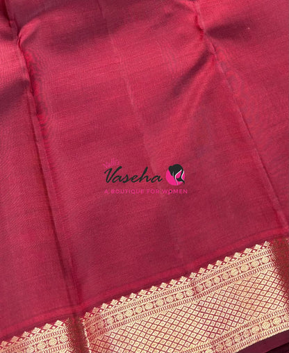 Pure Kanchipuram Silk Saree - Maroon Shade  - VVPS022