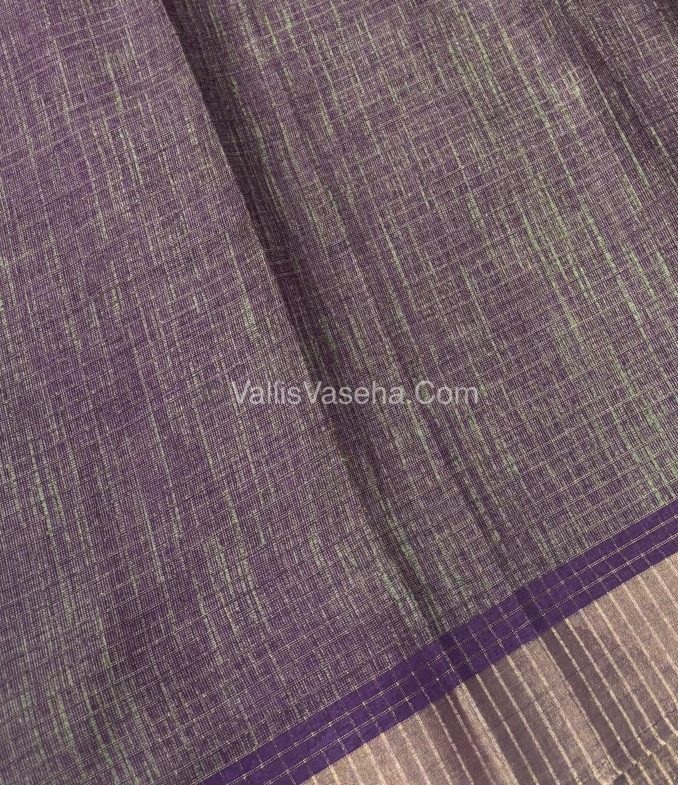 Light Weight Fancy Mixed Kota Cotton - Varli Design Printed Saree - Purple Shade - VVKPC001