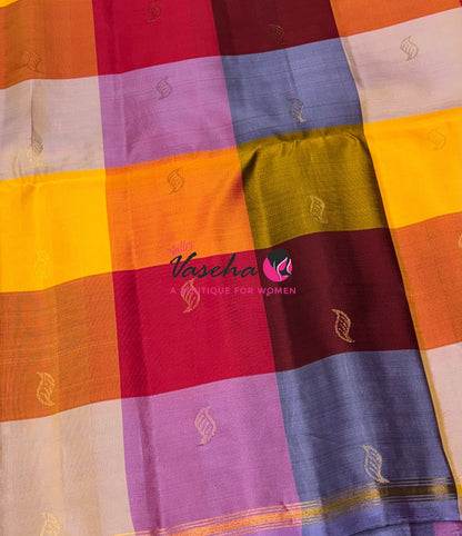 Pure Soft Silk Saree - Partly Pallu -  Half & Half Saree - VVPSS088