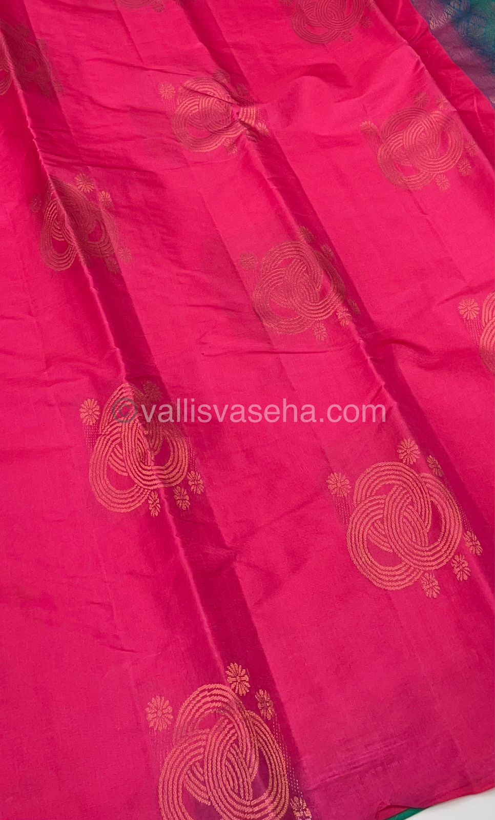 Half Mixed - Pure Soft Silk Saree - Light Weight - Pink with Greenish Blue shade - VVPSS026