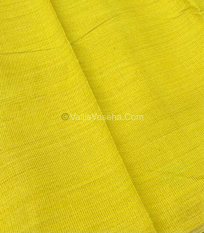Semi Tussar Silk Saree - Lemon Yellow Shade - VVSTS016