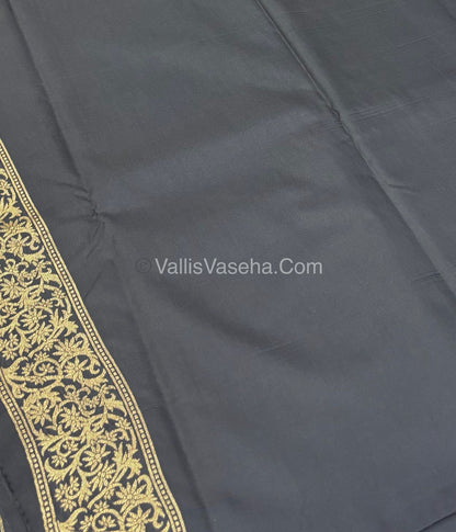 Semi Soft Silk - Border less - Black Shade -VVSSS025