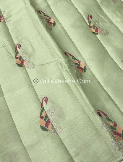 Butter Silk - Light pastel Green & Purple Combo - VVBS002