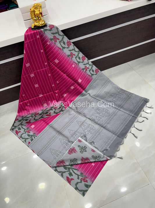 Semi Chappa Silk - Pink with Grey - VVSC003