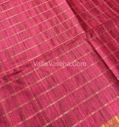 Semi Chanderi Saree - checks pattern - VVSCS004