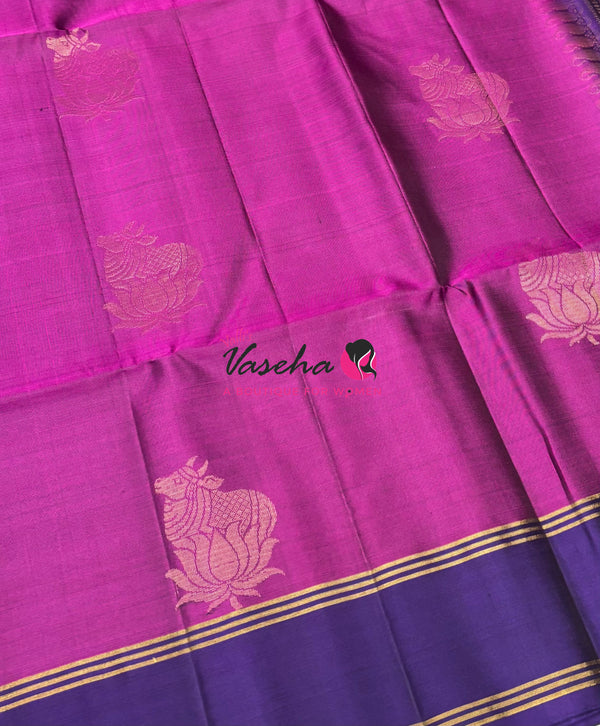 Pure Soft Silk Saree  - Purplish Pink & Violetish Purple Combo - VVPSS161