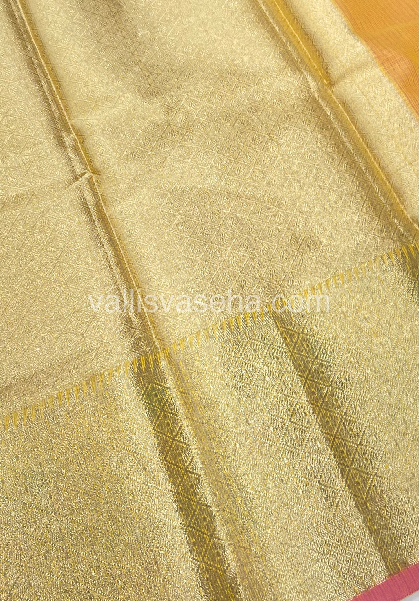 Kota Saree - Paithani Border - Yellow with Pink - VVKPS001